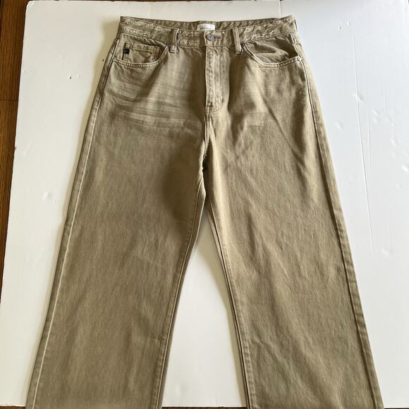 Kancan Mikaella Ultra High Rise 90s Flare Jeans Beige Tan Khaki Distressed 11/29 - Picture 8 of 9